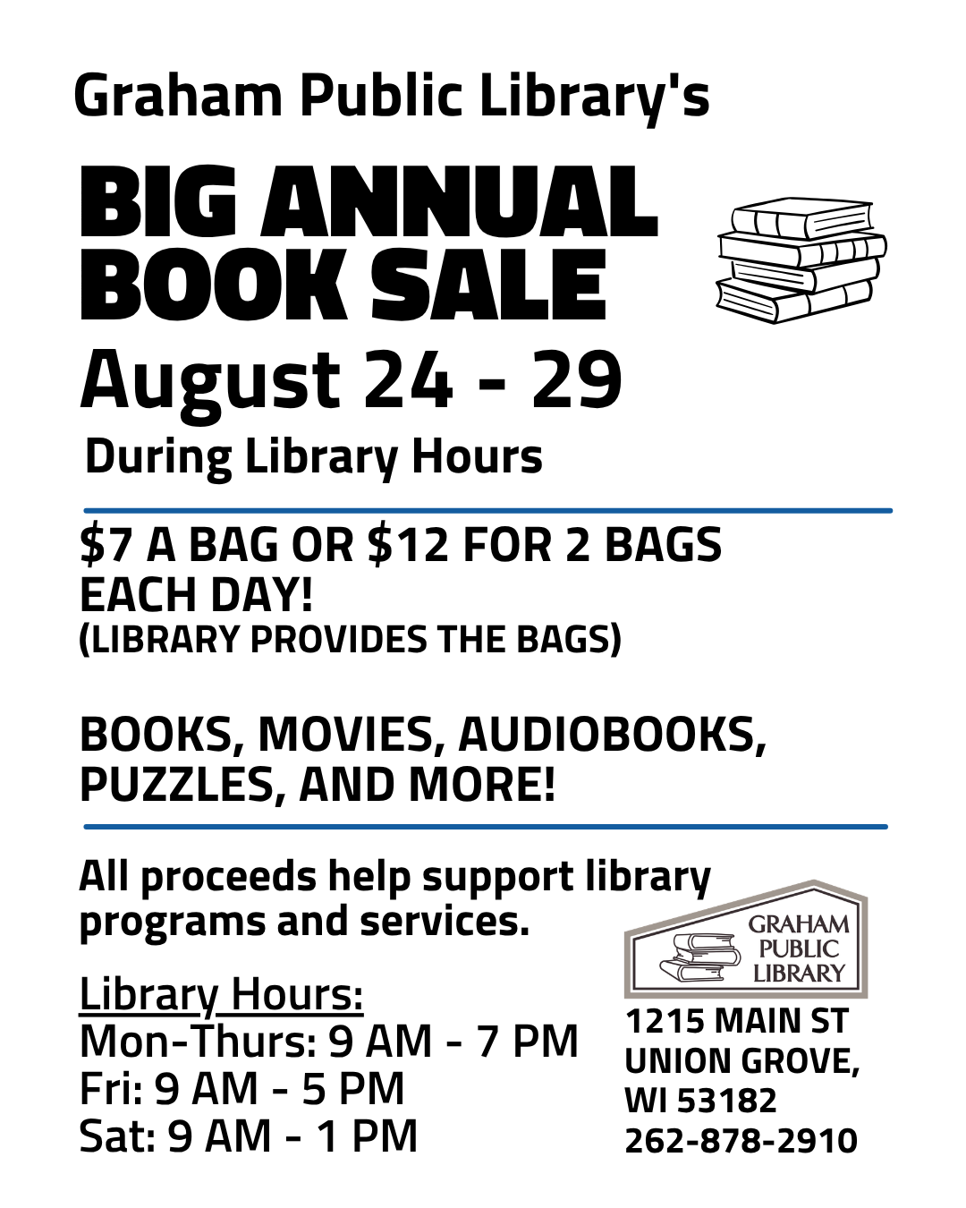 Book Sale August 24-29
