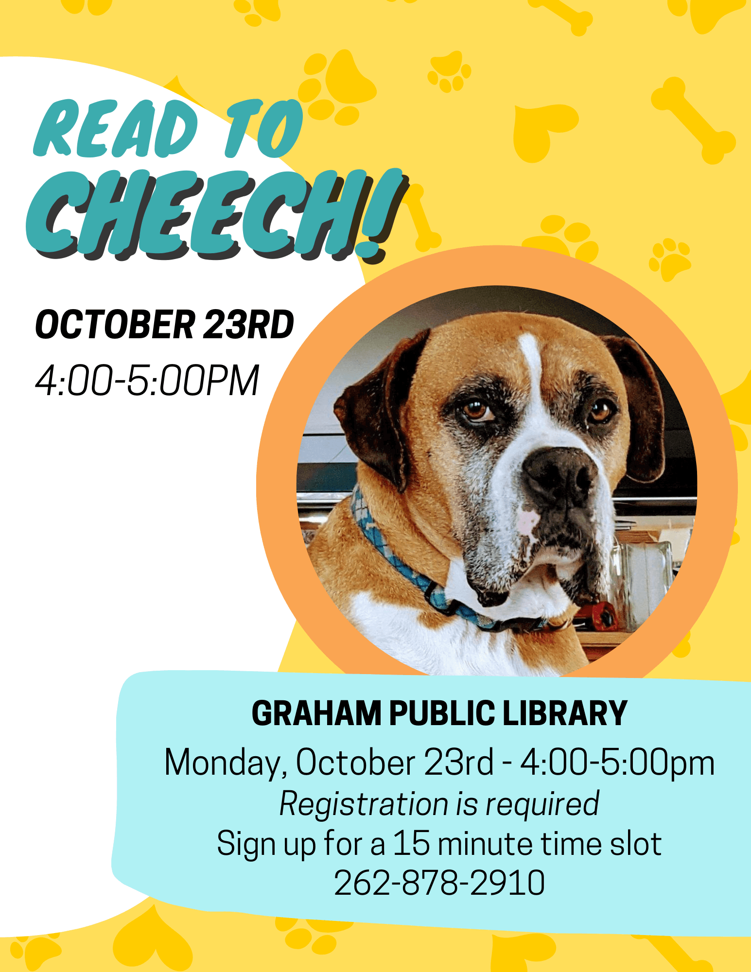 cheech oct 23 story and craft oct 9 at 4pm